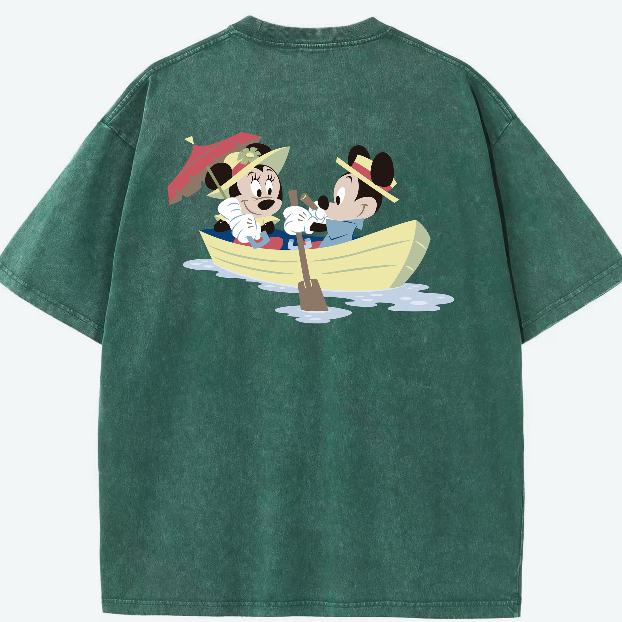 （画像用） ミッキーマウス Mickey Mouse 綿100% ヴィンテージ風 半袖Tシャツ（背面プリント）